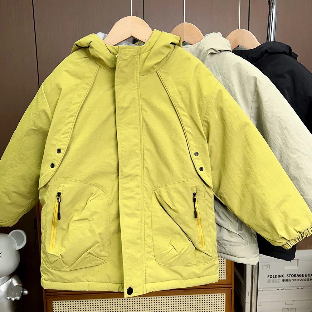 男童冬季拼接加绒加厚冲锋衣外套儿童中大童厚实过冬K1037