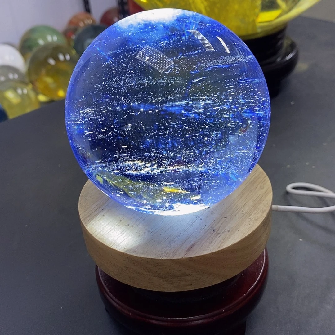 石材9.4厘米蓝水摆件