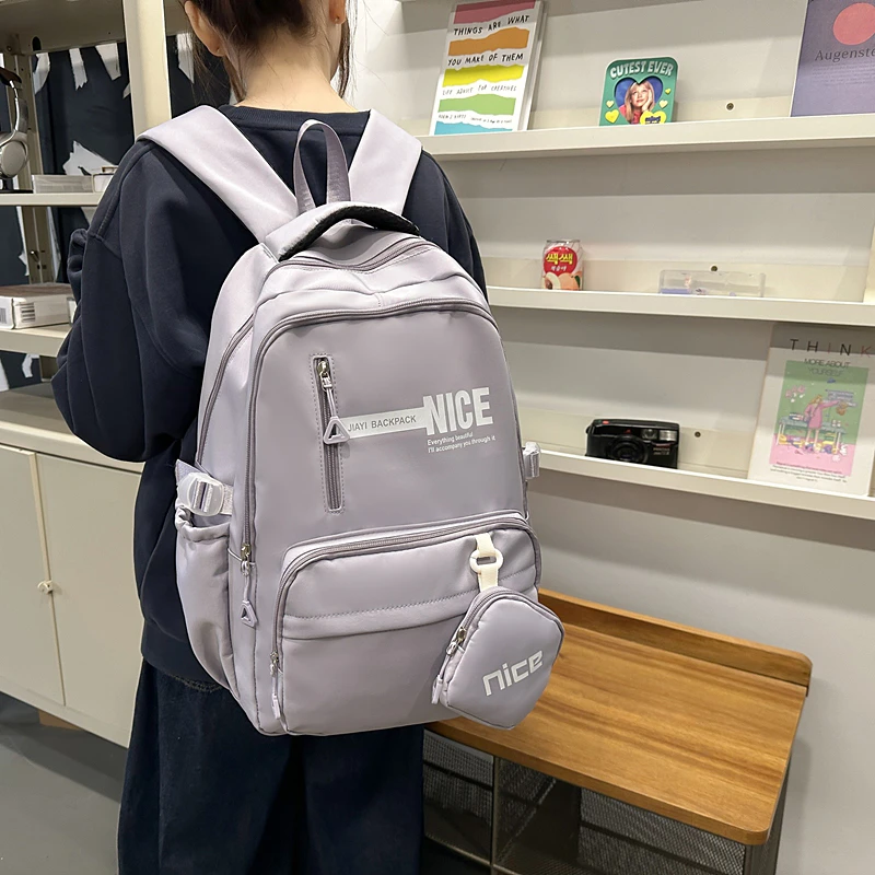 2025新款休闲百搭高颜值大容量双肩背包初高中生大学生校园风背包