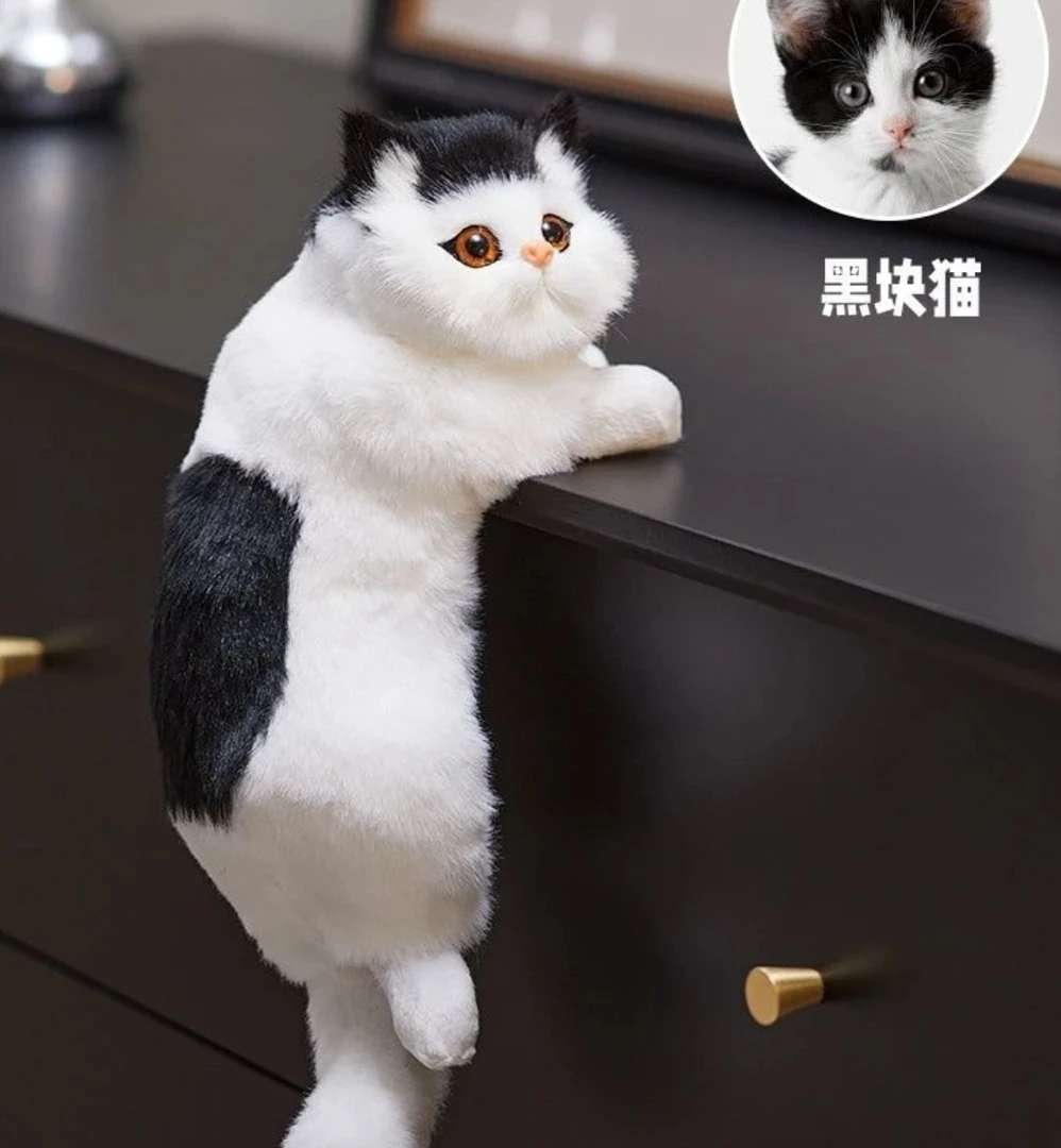 仿真宠物猫悬挂式仿真猫装饰乔迁客厅电视猫橱柜挂件猫咪摆件