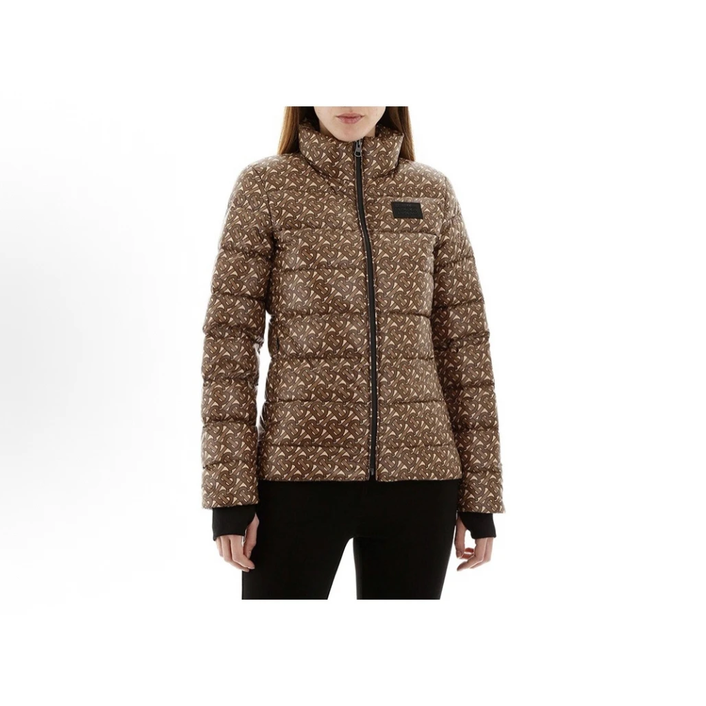 99新 BURBERRY/博柏利 老花tb字母羽绒服棕色/XS码/A04008