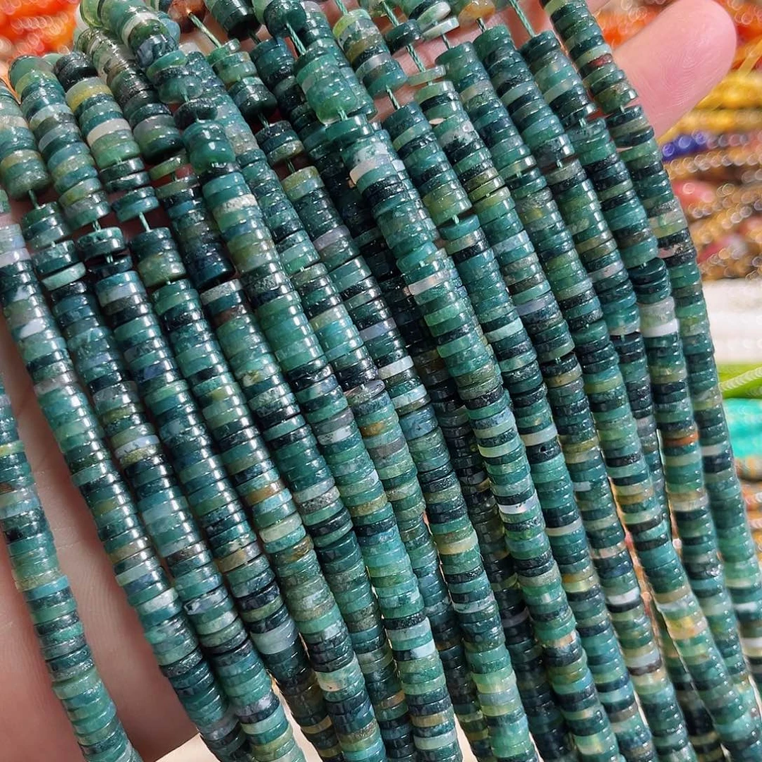 玛瑙/玉髓合金珠宝半成品水草玛瑙隔片一条6x1.3mm