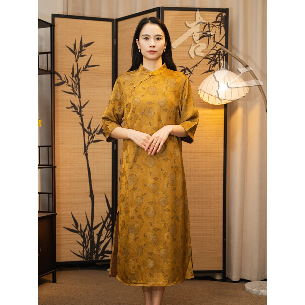 【杏仁】新中式国风夏季立领女装连衣裙