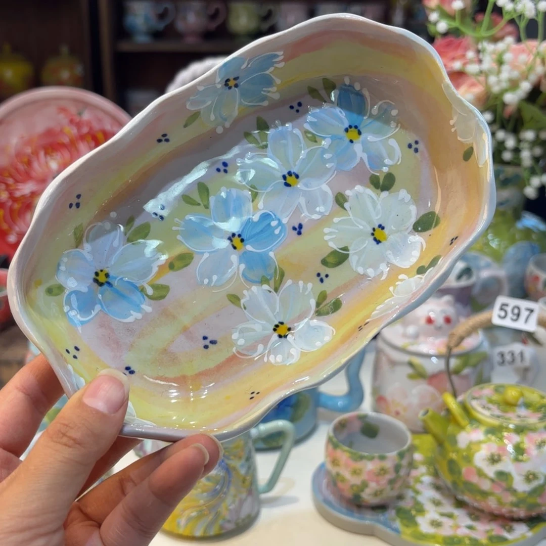 景德镇手绘高温釉下彩陶瓷茶具