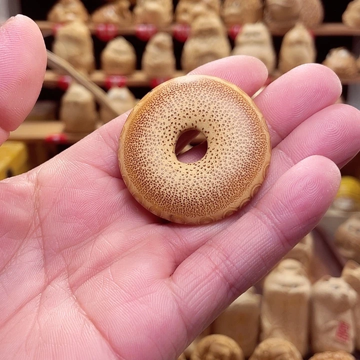 竹竹根雕平安扣挂件