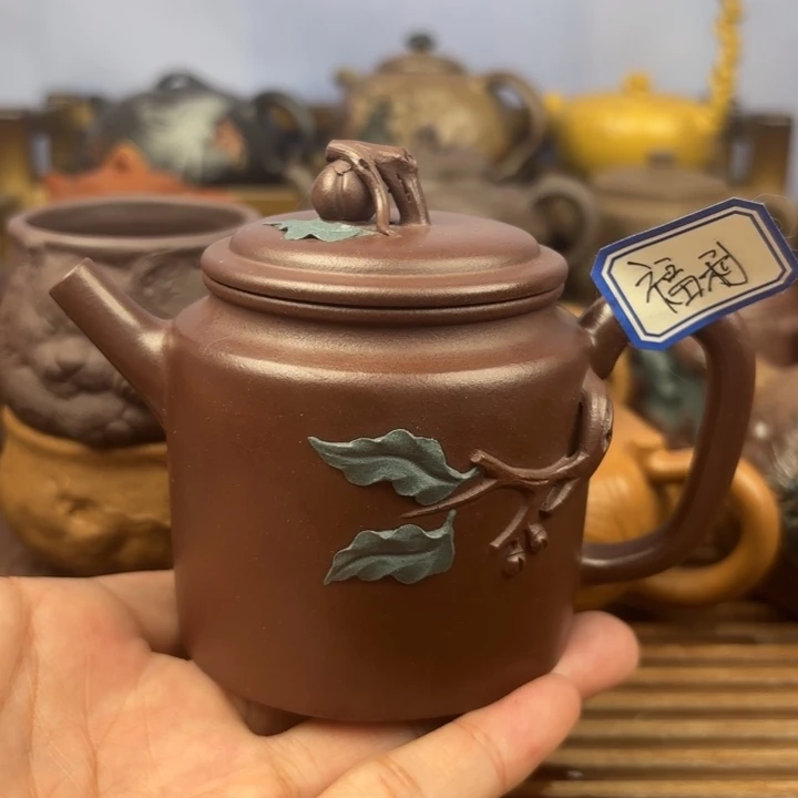 茶壶紫砂事事如意原矿老紫泥200c
