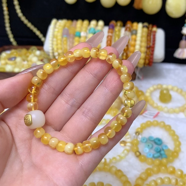 未镶嵌蜜蜡手链蜜蜡手串老型