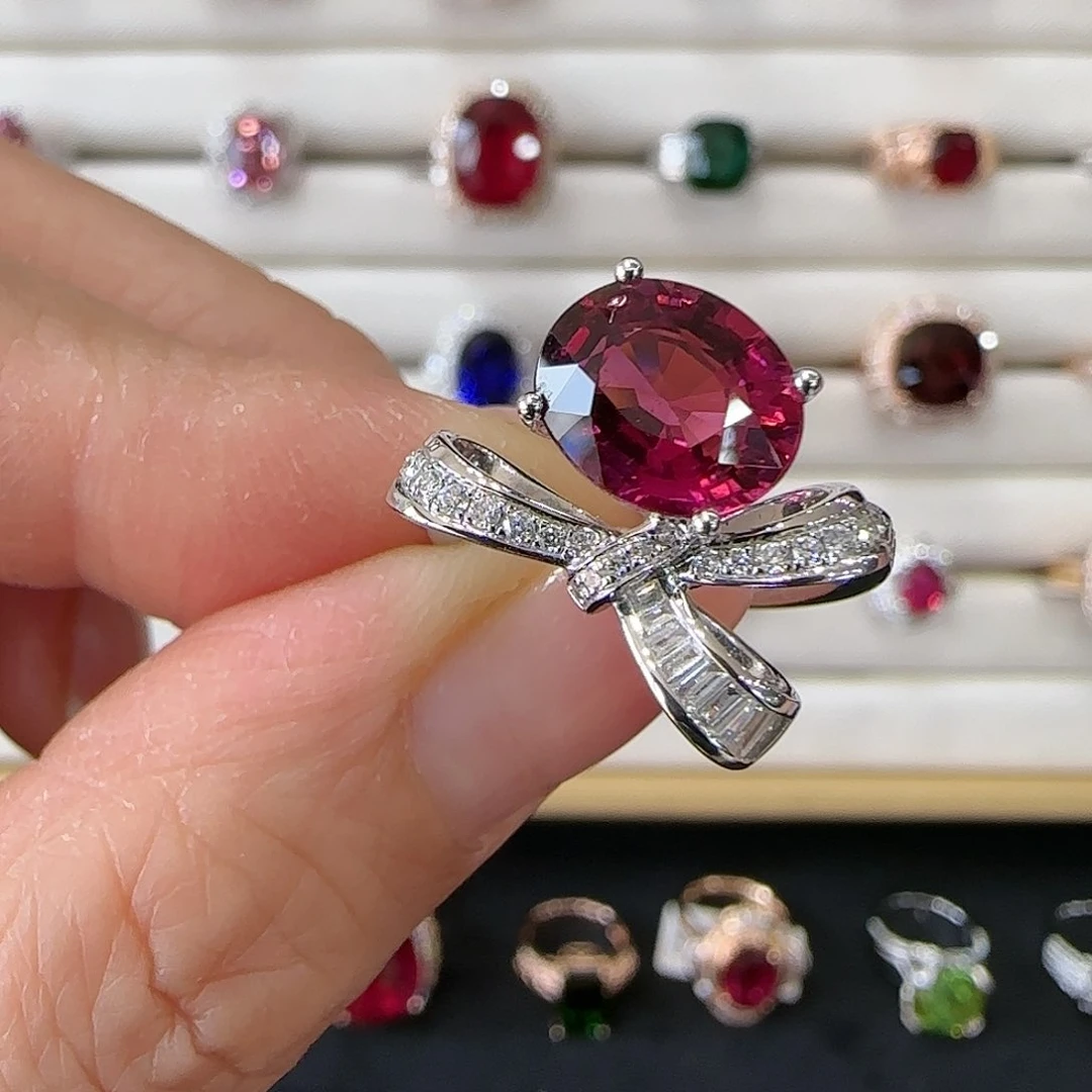 碧玺戒指18K金镶嵌2.93ct