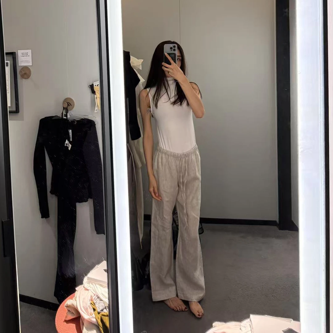 ROMI STUDIO“自然舒适”100%进口雨露麻松紧腰休闲长裤 RWCSXM2798