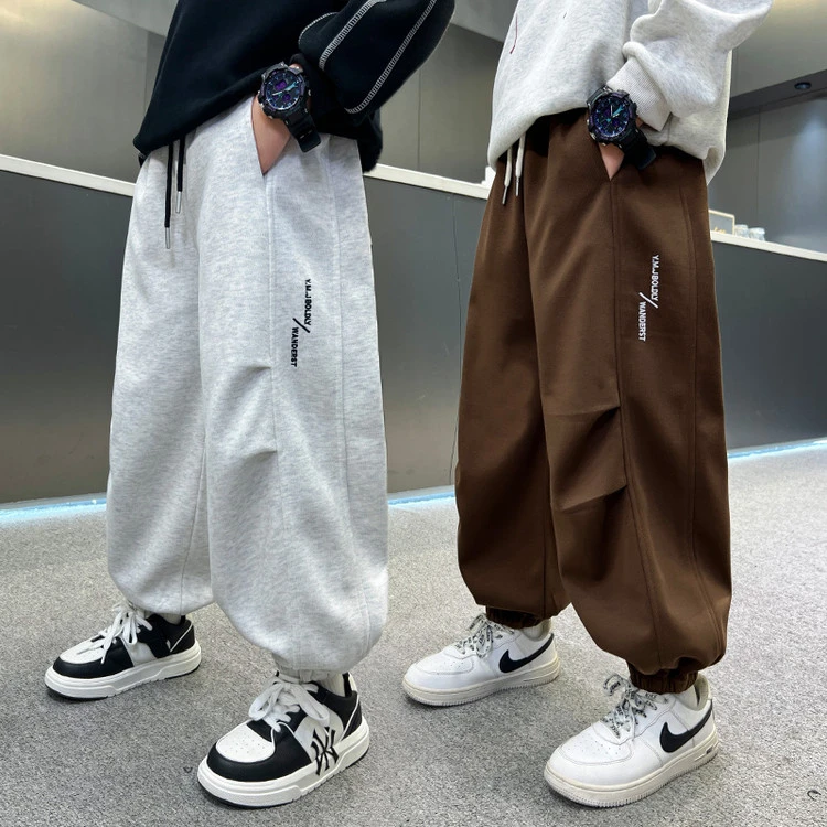 裤子韩版秋季字母绣花男童中大童