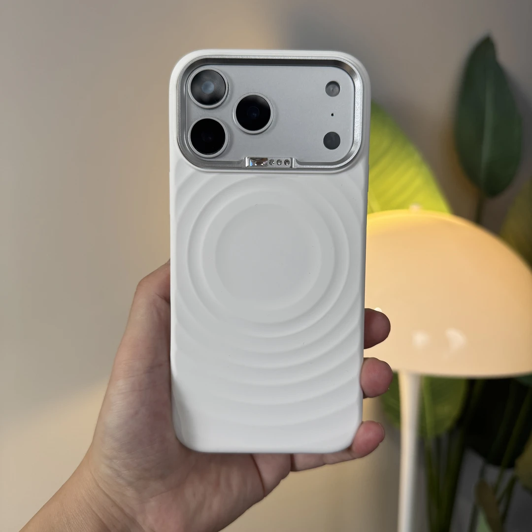 【奶油水波纹】适用苹果17ProMax手机的波漾防摔磁吸硅胶保护套