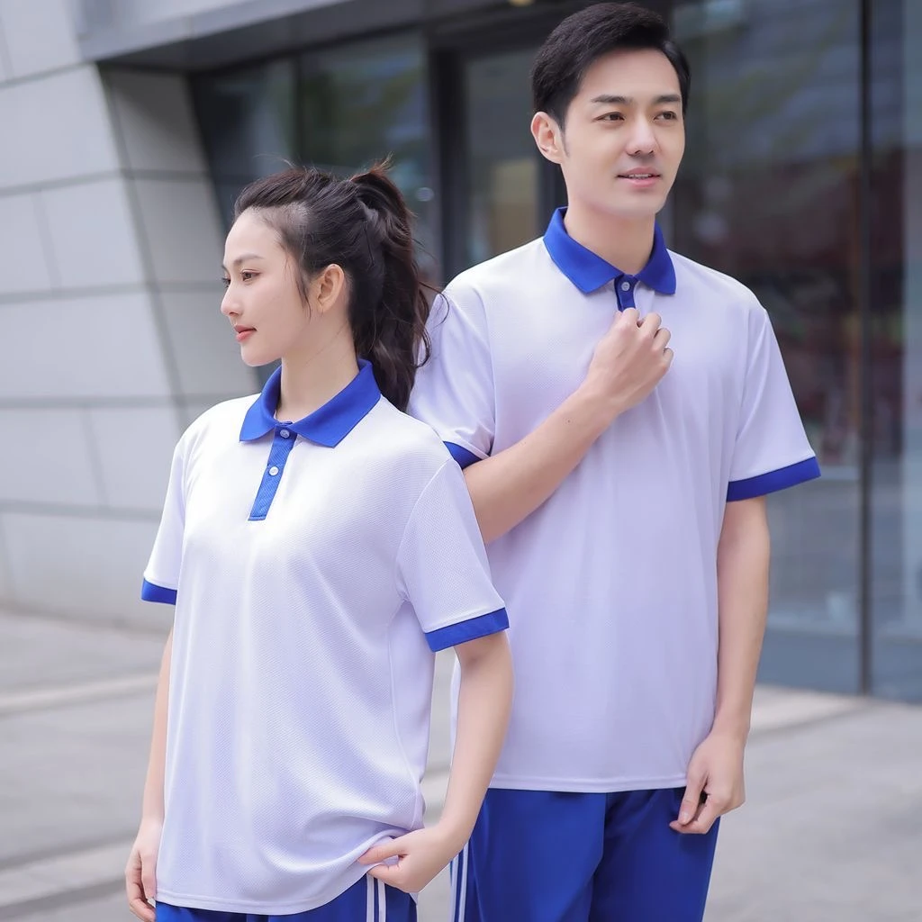 夏季薄款短袖匆匆那年同款左耳校服学院风初高中学生班服蓝白上衣