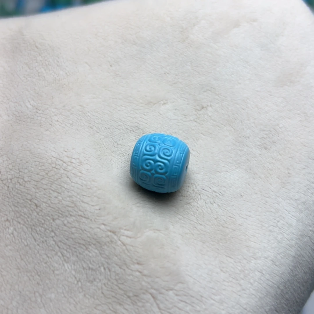 蓝回纹桶珠直径14+  长13+