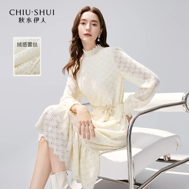 【诗语】秋水伊人连衣裙女半高领裙子624409B020549