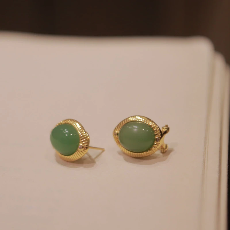 之钰|和田玉*耳钉*S925银镀金XYA24050205多样性发其一