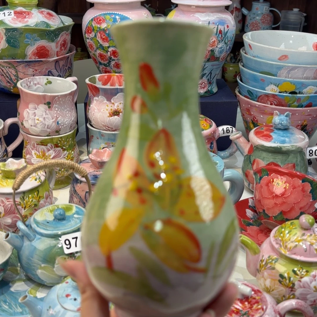 瓷片景德镇手绘高温釉下彩陶瓷茶具