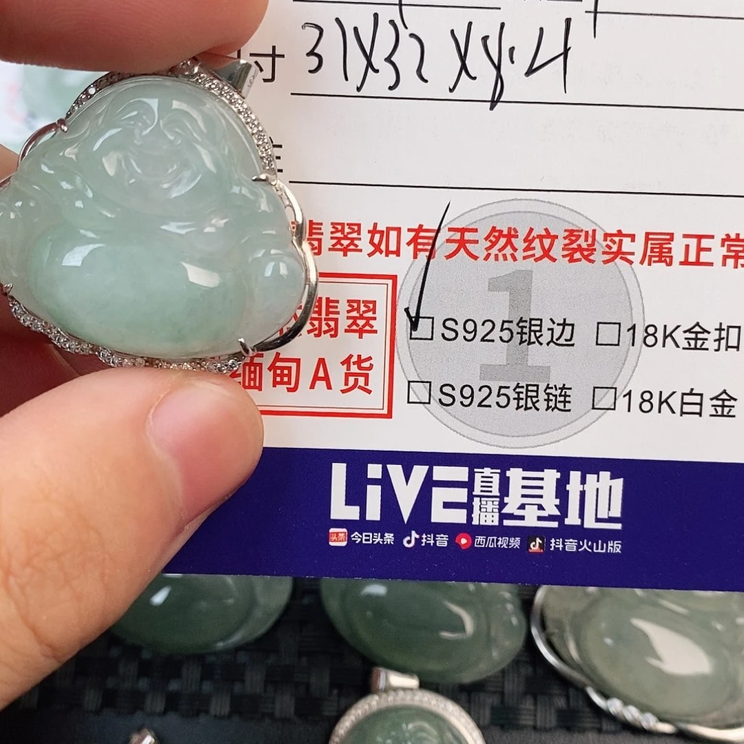 翡翠银S925镶嵌颈饰