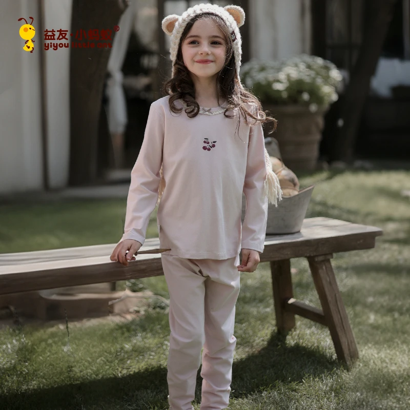儿童秋衣裤套女童莱卡内衣套装睡衣中大童家居服大童女孩秋衣秋裤
