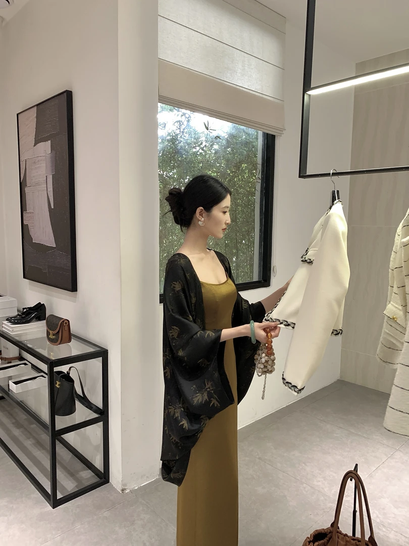 序安CHEN【浮光集开衫】静奢高级感披肩老钱风光泽宽松蝙蝠袖薄开衫