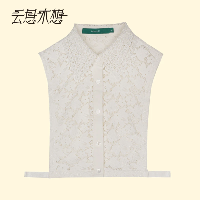 Ysimo-X云思木想 花开云肩 一片式花边立领短款假领配饰13739