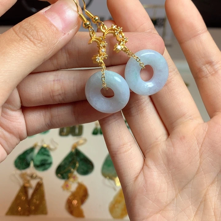 翡翠未镶嵌耳饰耳饰