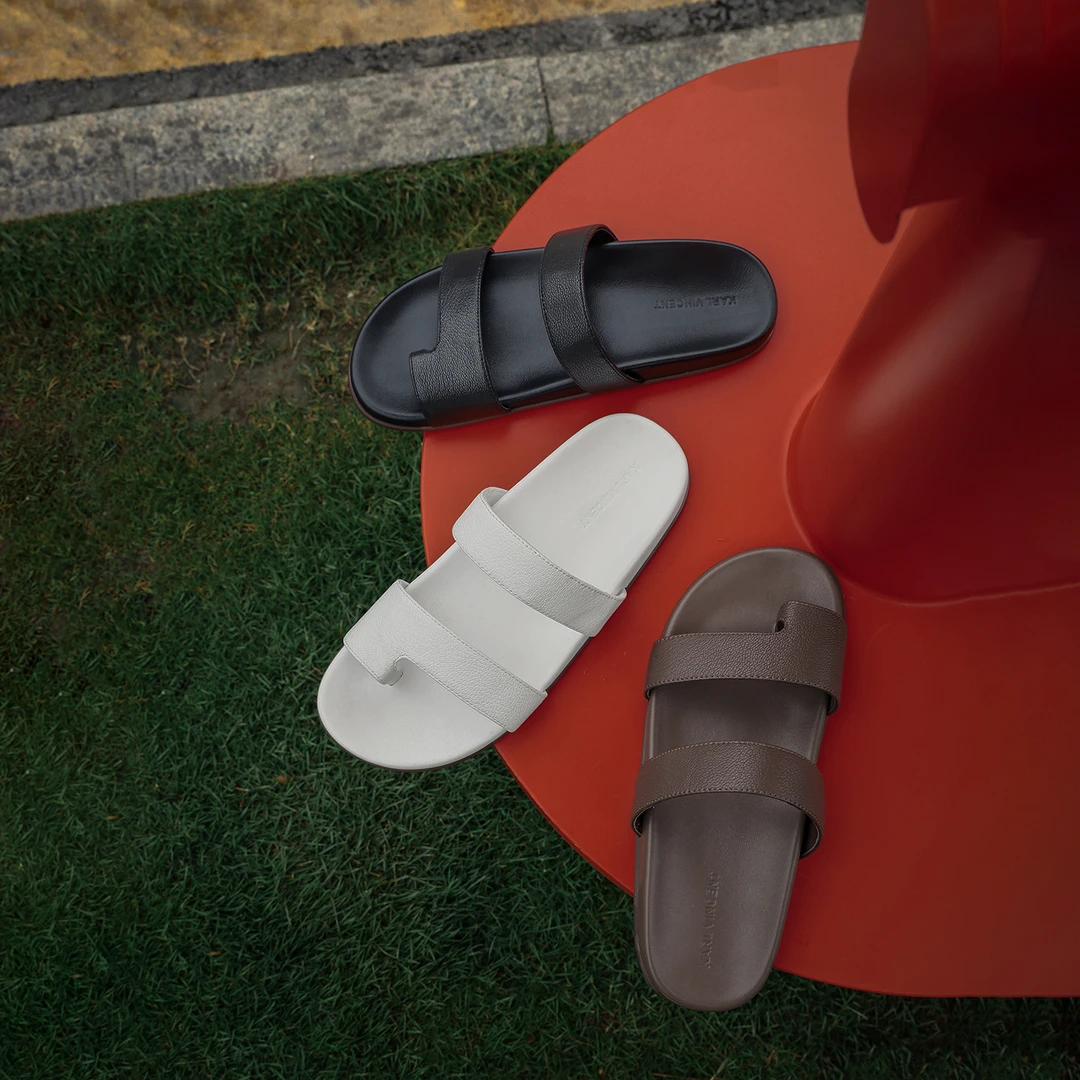 跑跑大码女鞋小众奢row风法式套趾夹脚二舅拖鞋凉鞋平底肥脚40-43