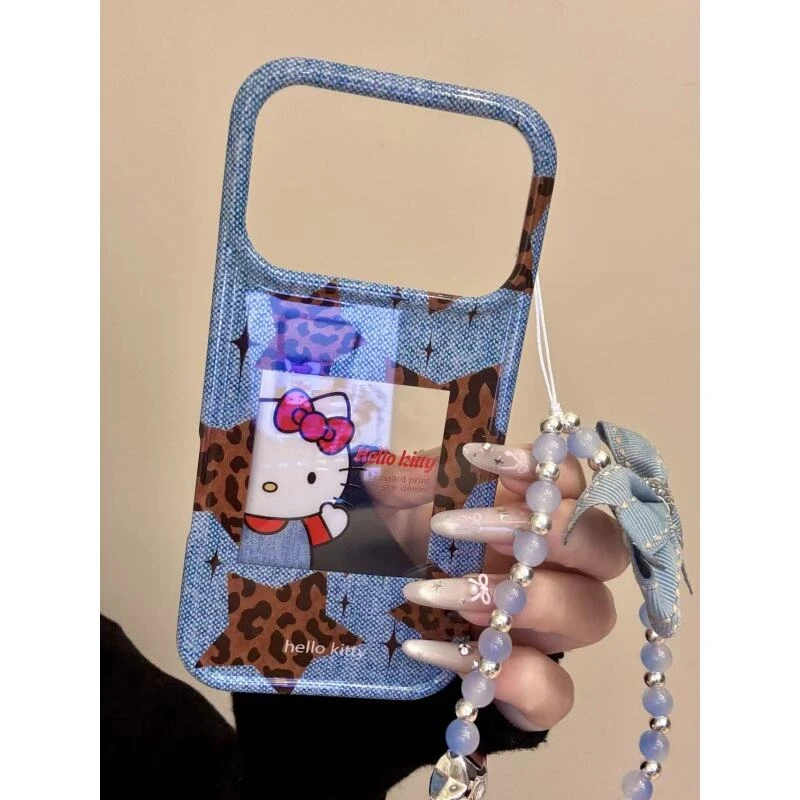 复古ins牛仔纹豹纹星星镂空猫咪适用ihone17promax苹果16手机壳15