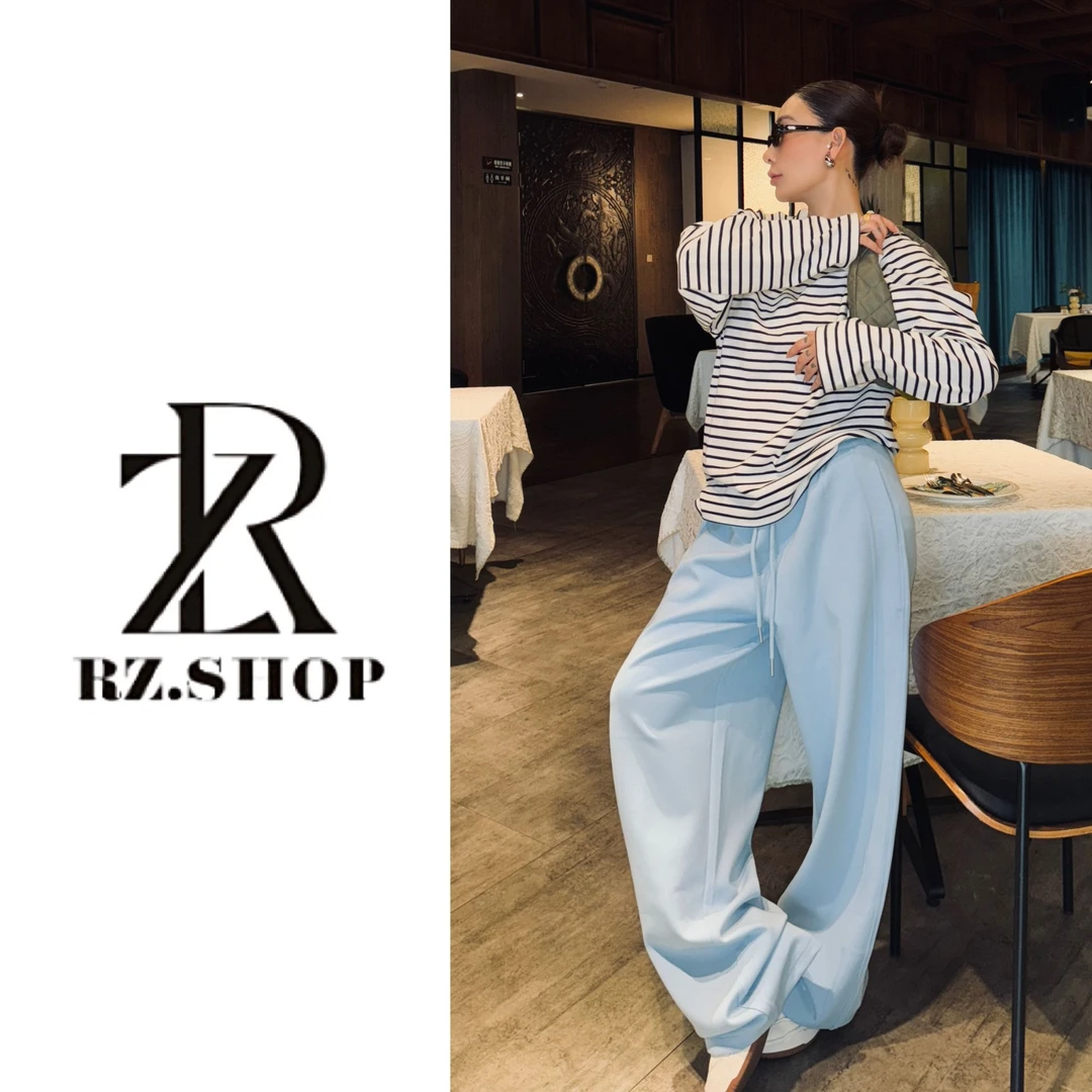 RZ定制款四色不易皱抽绳直筒休闲裤