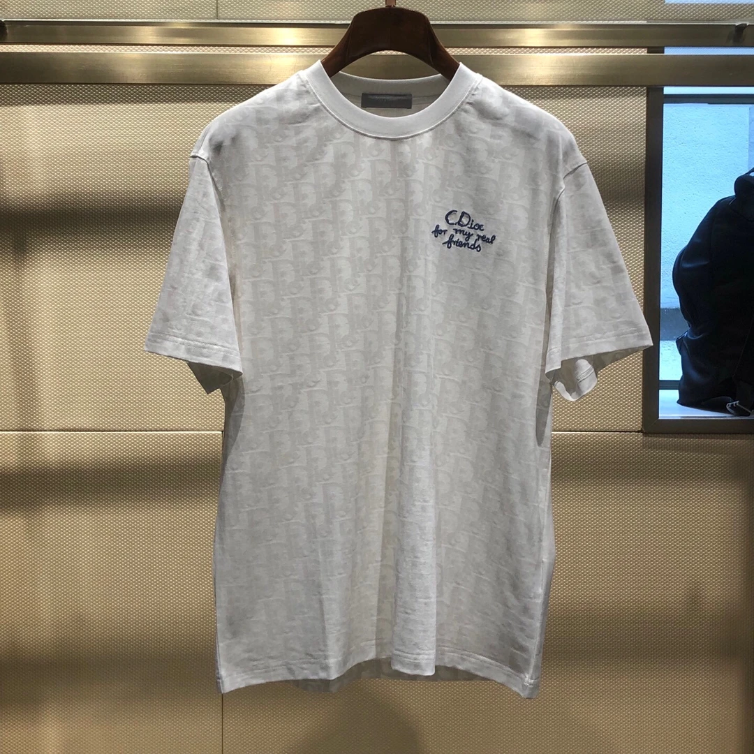 正品C. DIOC25春夏新款高端轻奢男士圆领印花短袖T恤上衣