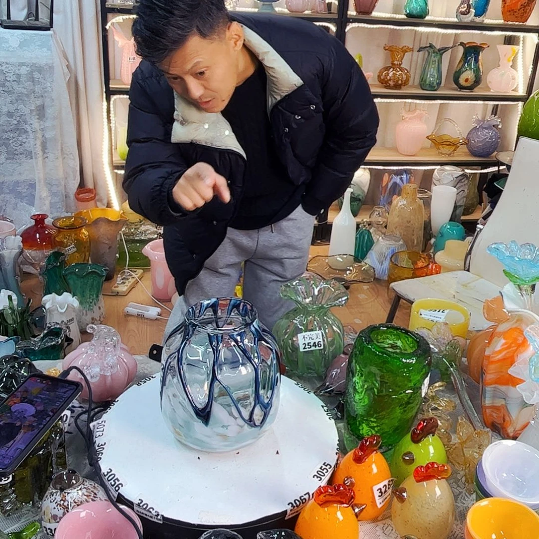 3292 家悦美居琉璃花瓶摆件