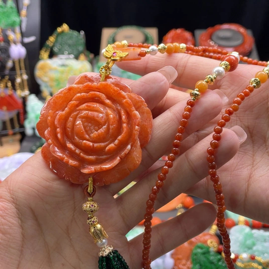 翡翠颈饰未镶嵌c****l代编织