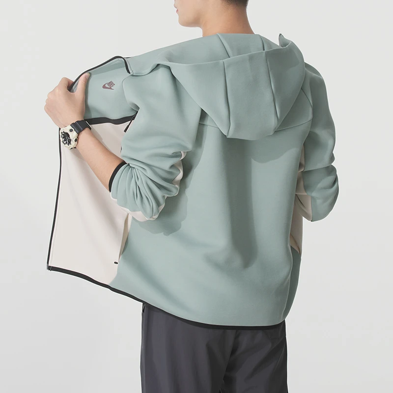 Nike耐克针织连帽夹克男2025秋季新款运动服撞色拼接外套HV0950