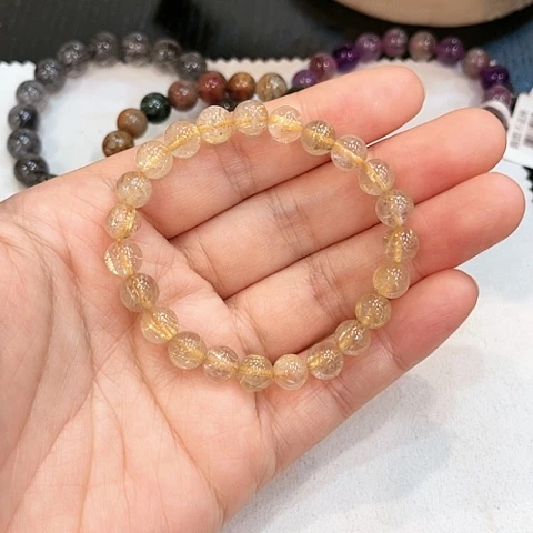 【闪购商品】未镶嵌手链水晶—福利卡7金发晶手串