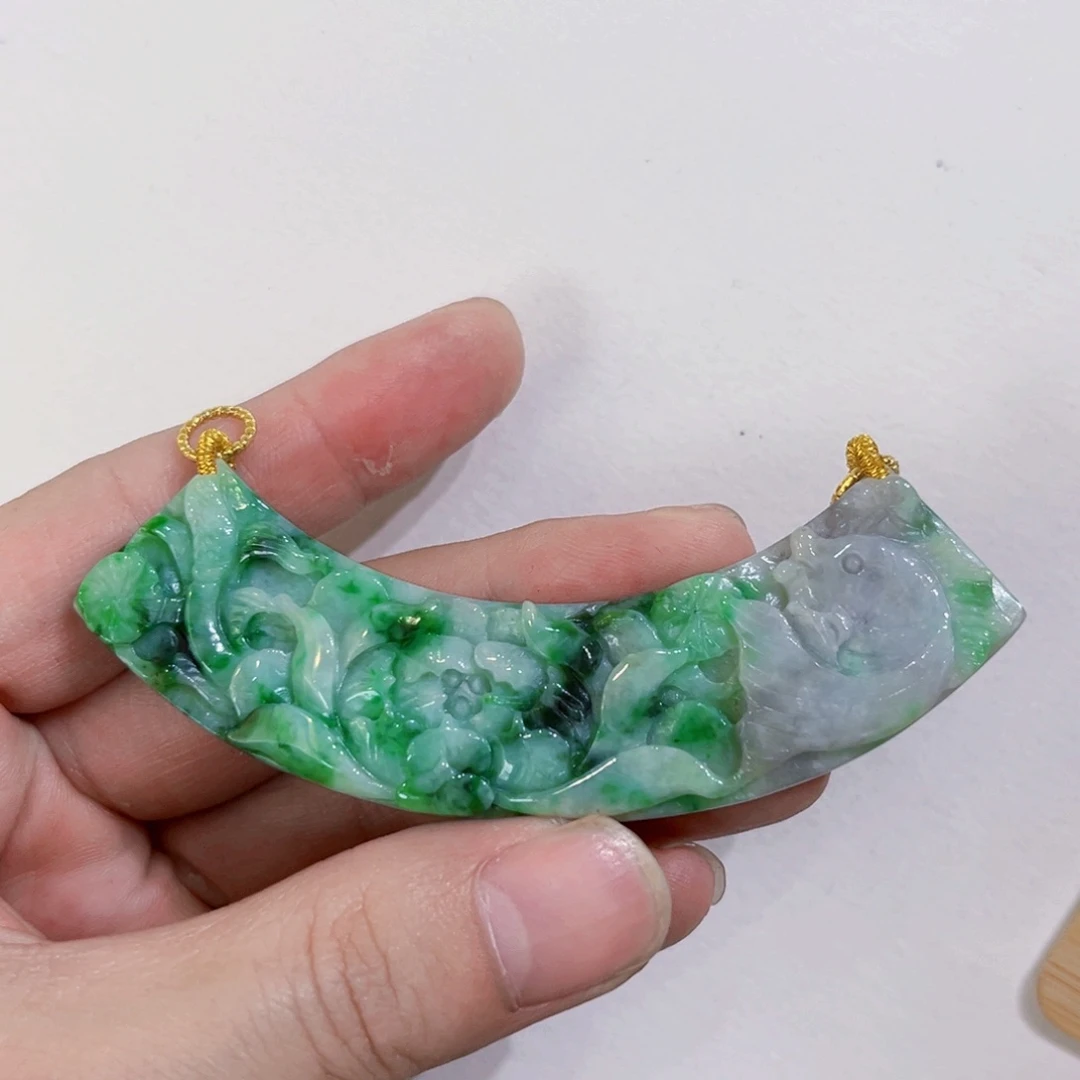 翡翠未镶嵌吊坠(赠链)代编织