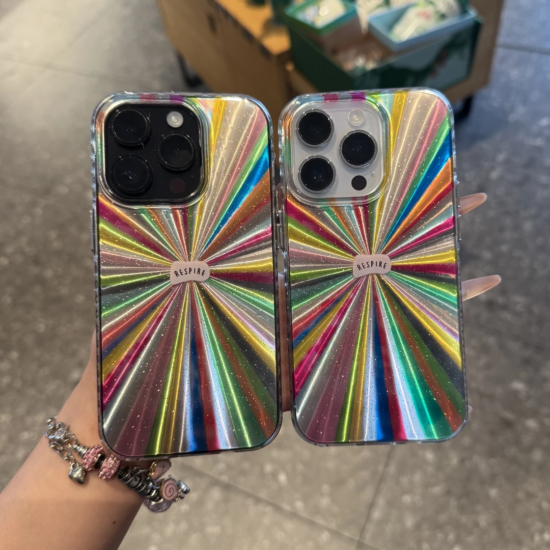 奥菲顿彩色涂鸦极光适用iPhone17/16promax手机壳苹果15高级14/13