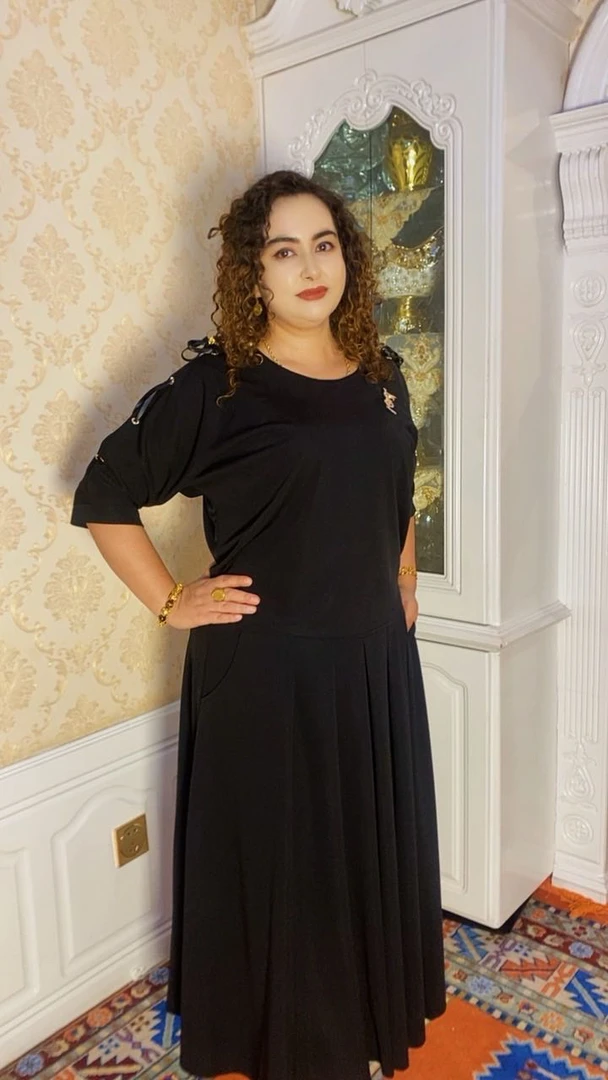 meheriban服装时尚黑色长款夏季女士