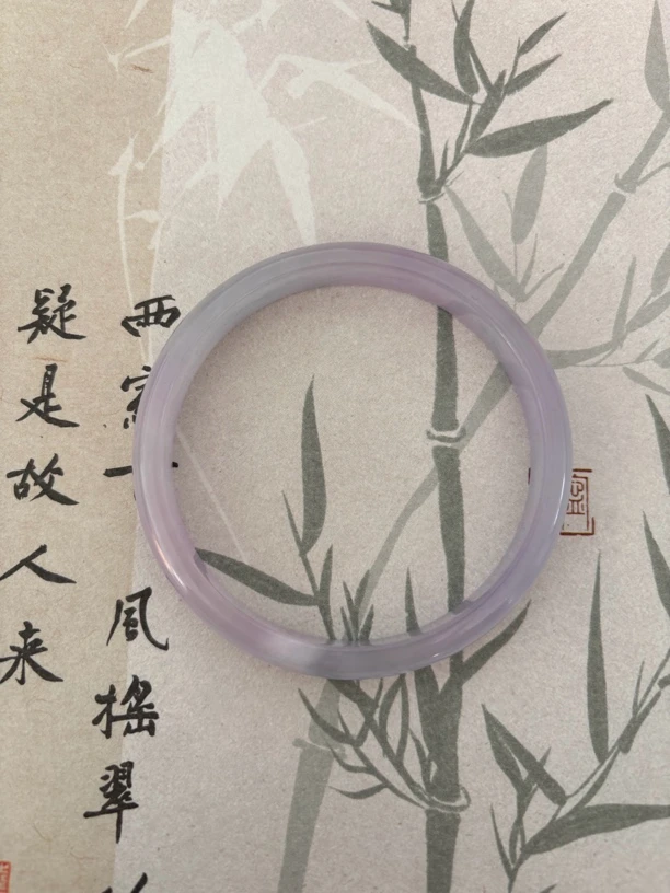 X576-六零加紫罗兰美人条缅甸翡翠手镯