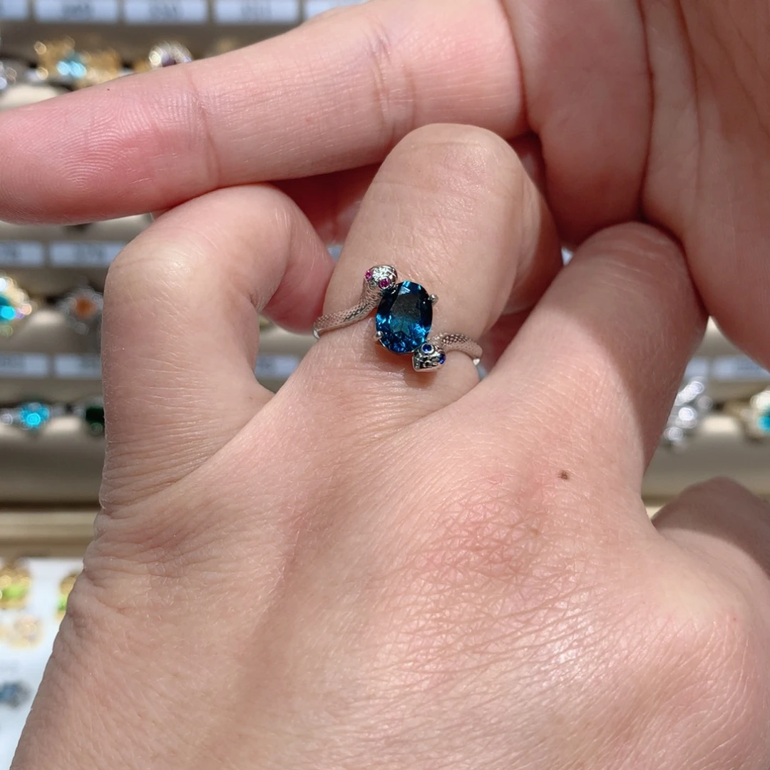 戒指银S925镶嵌托帕石