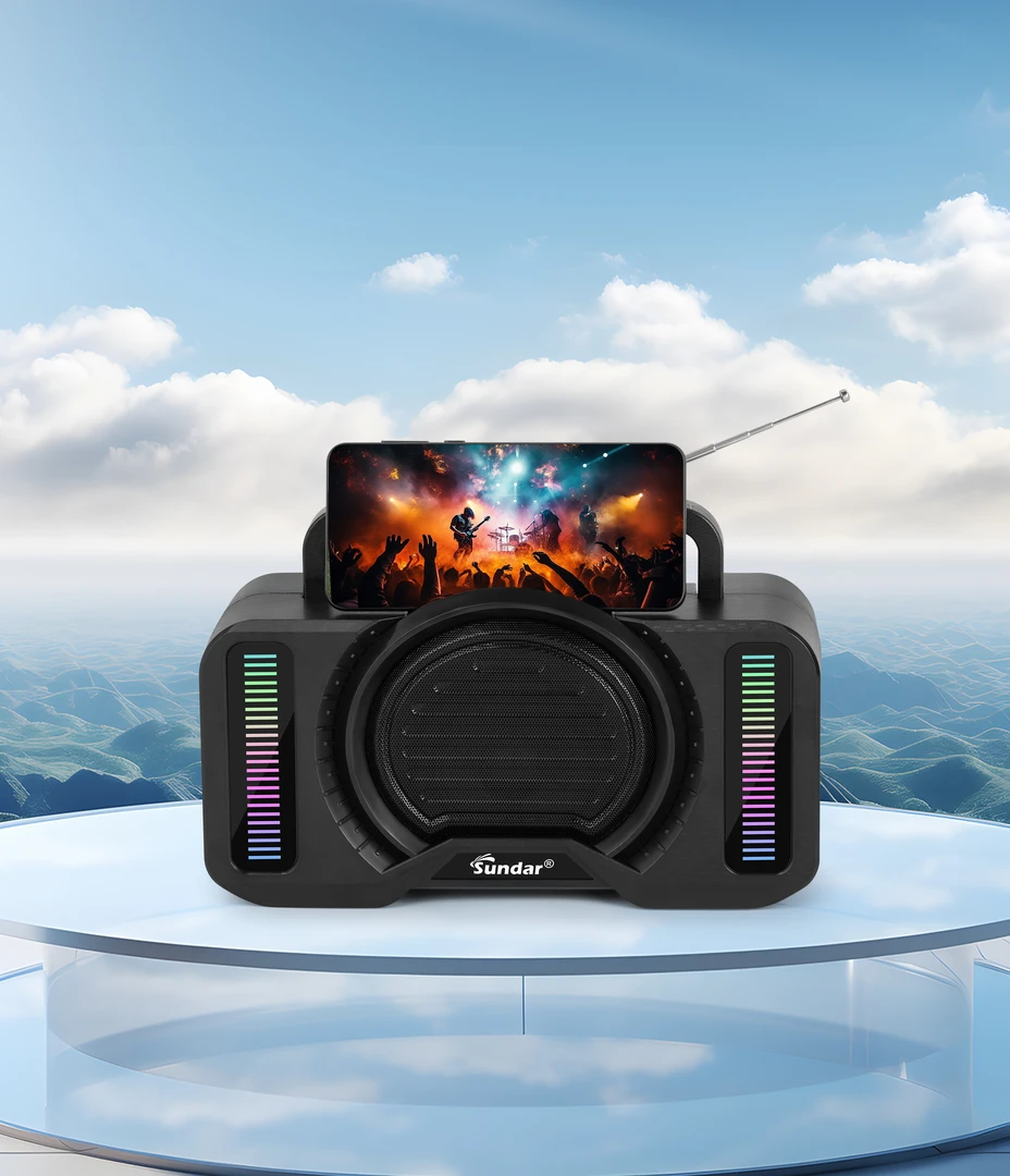 蓝牙音箱音响收音机无线太阳能充电户外多功能插卡广场舞带照明灯