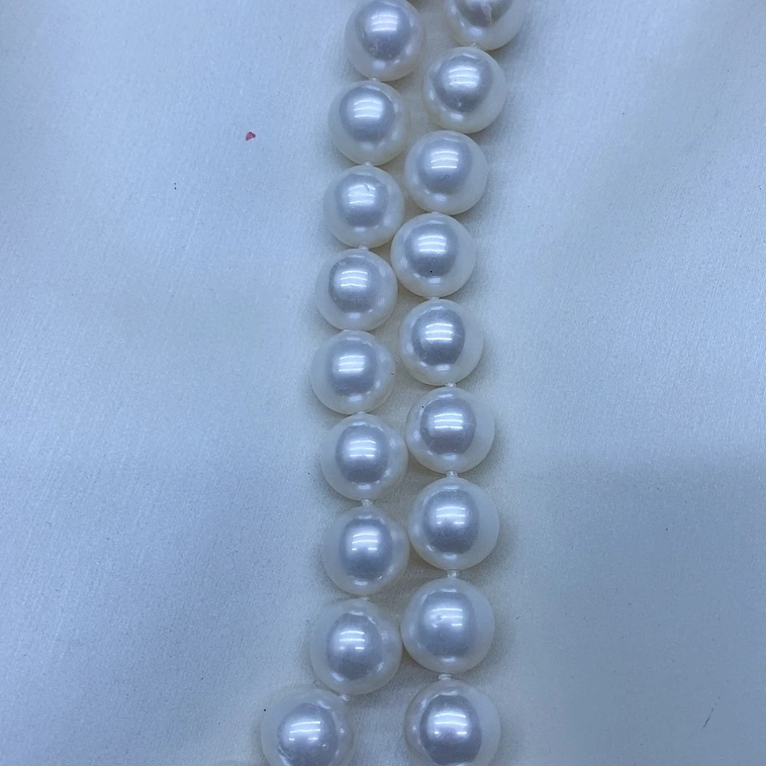 银S925镶嵌卡10到11无核长43淡水珍珠