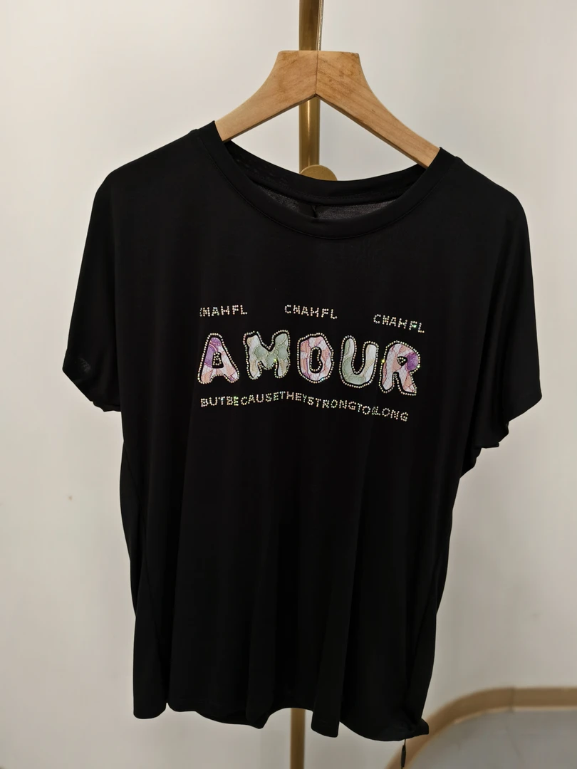 W1407圆领短袖女士简约极简风时尚