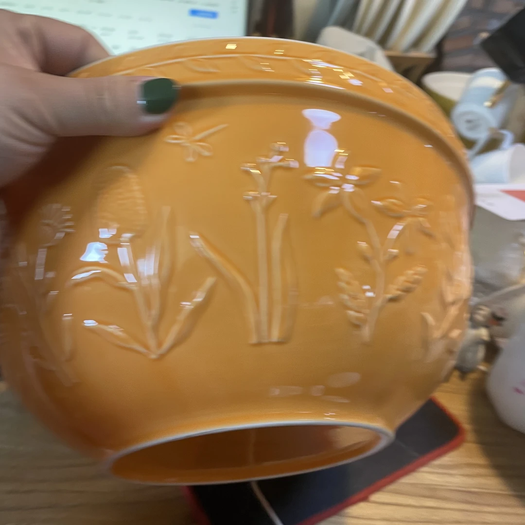 外贸尾单橙色30厘米，直径烘焙碗微瑕