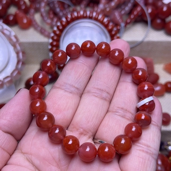 南红玛瑙未镶嵌手链火焰9 M瓦西