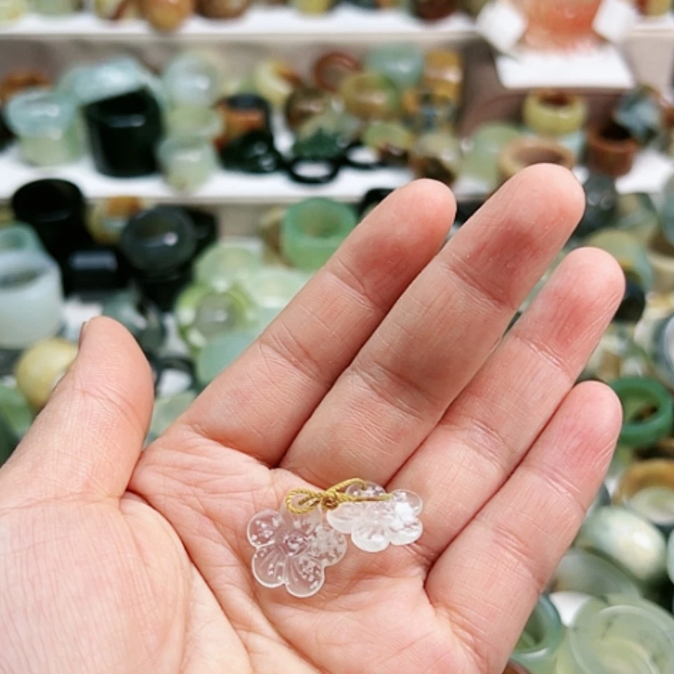 【闪购商品】蛇纹石玉戒指未镶嵌爱****?