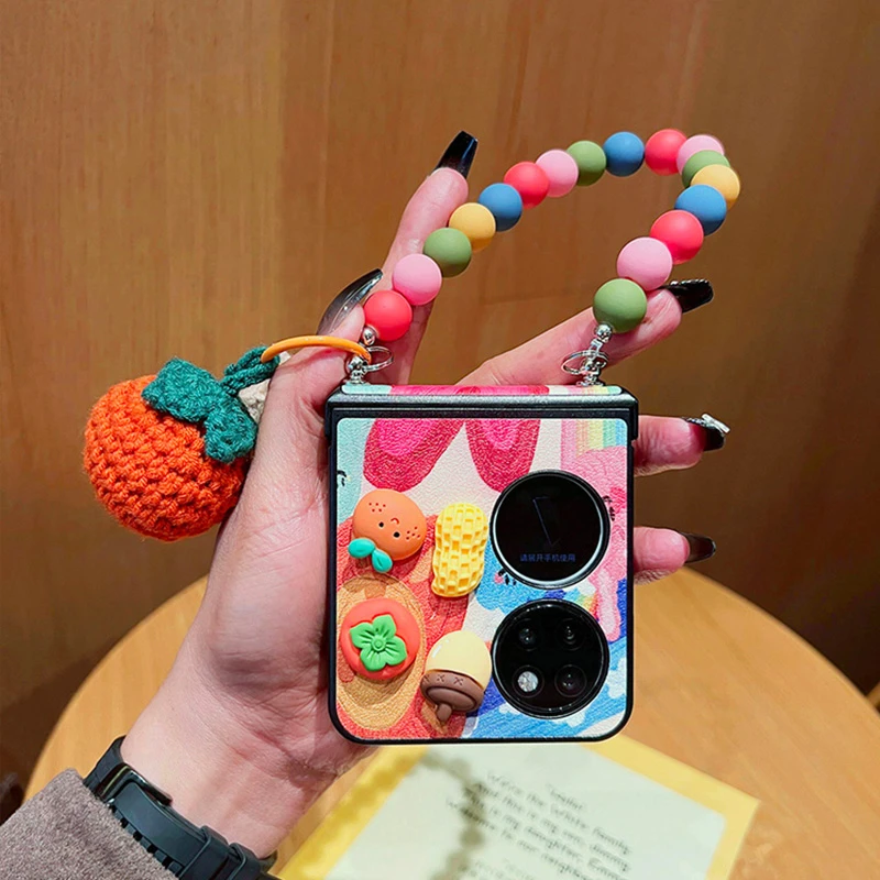 好柿发生适用华为Pocket2手机壳卡通p50/s宝盒折叠屏带链条purax