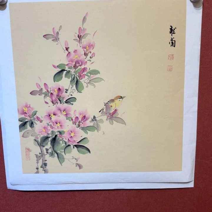 国画听兰花鸟老师