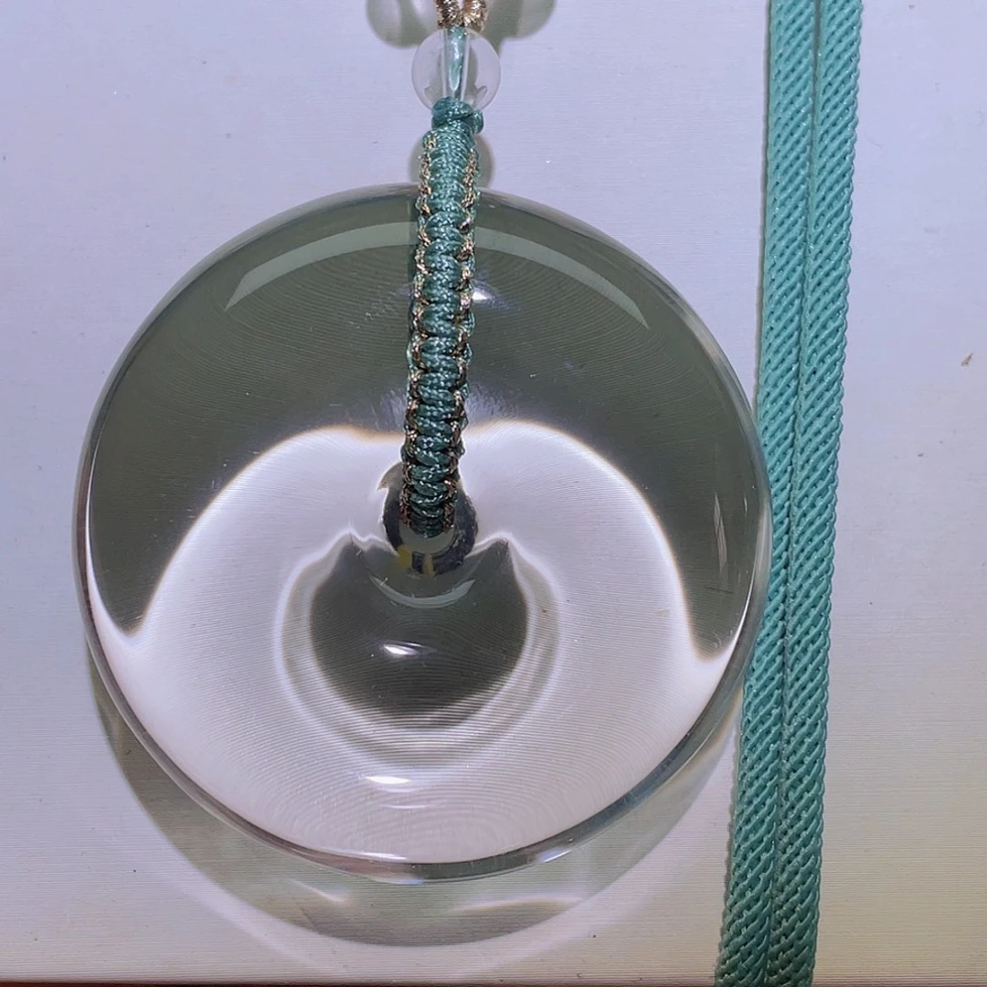 水晶颈饰未镶嵌天然白水晶冰透平安扣