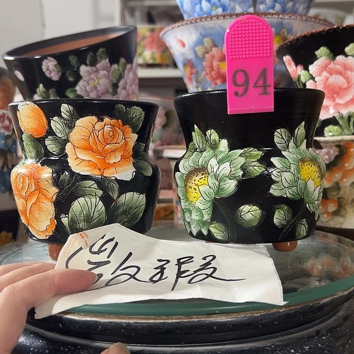 被***璐景德镇手绘花盆 满38包邮