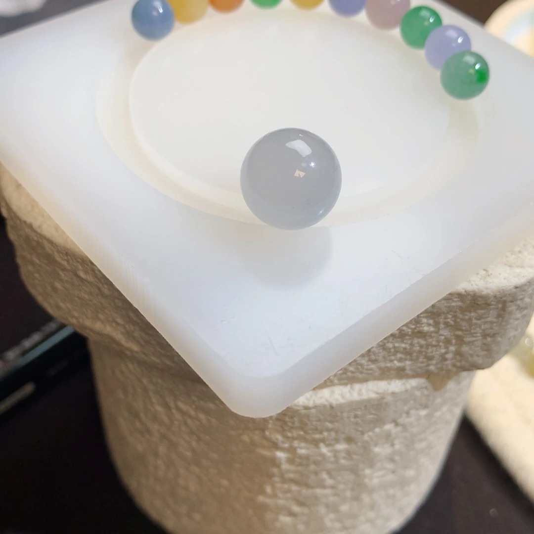 翡翠散珠13.2mm白月光单珠