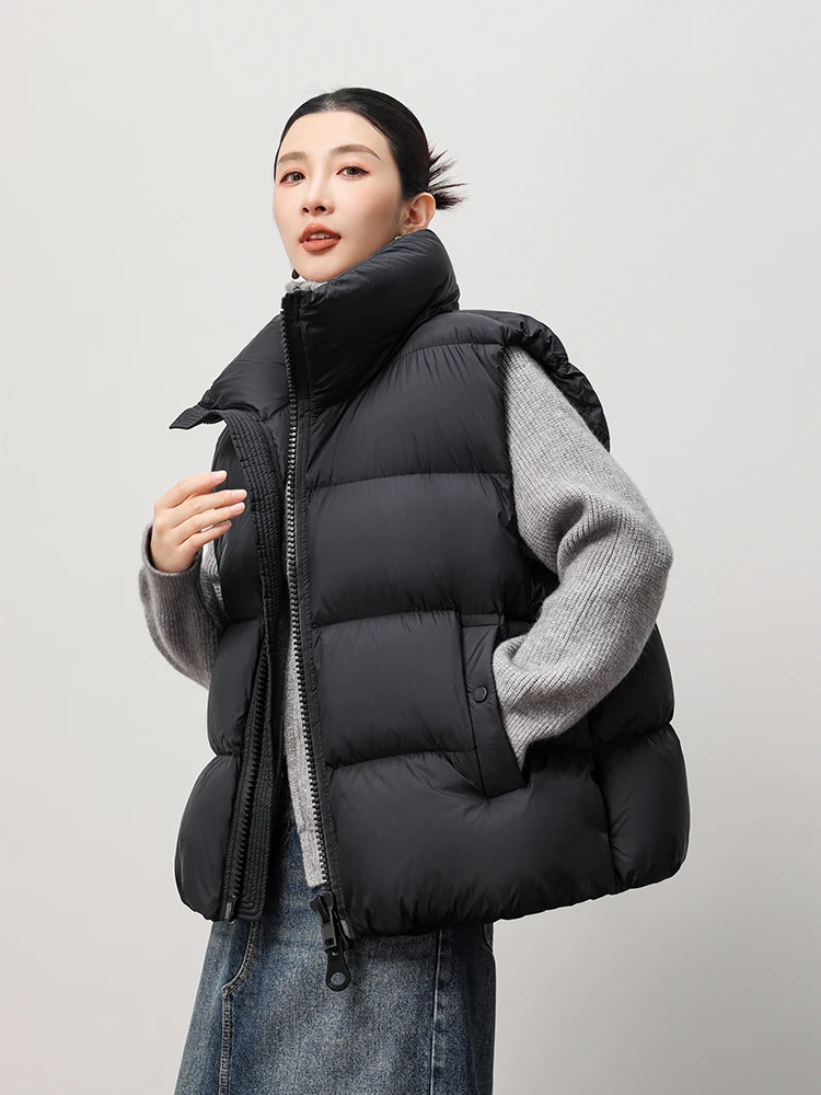 高档羽绒马甲女款爆款2025秋冬新款韩版正品宽松显瘦加厚保暖外套